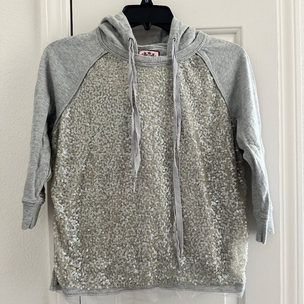 Juicy Couture - Girl's Sequined Pullover Hoodie, Size Small